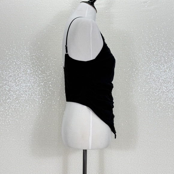 Out From Under Black Lace Cami Top Corset Style Plunge Neck Urban Outfitters LG - Picture 8 of 14